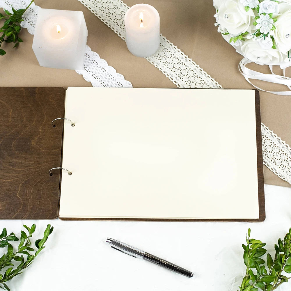Personalised Wooden Wedding Guest Book