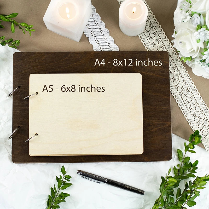 Personalised Wooden Wedding Guest Book