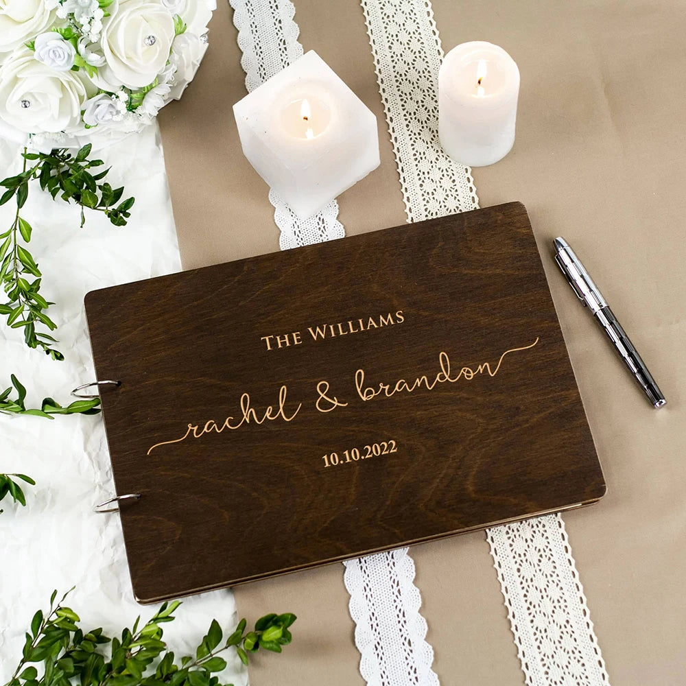 Personalised Wooden Wedding Guest Book