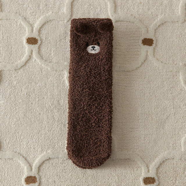 Plush bear couple socks