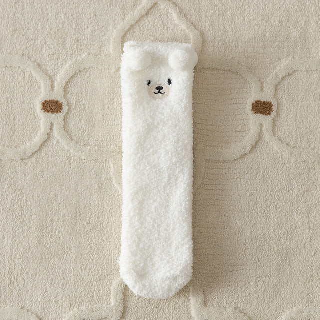 Plush bear couple socks