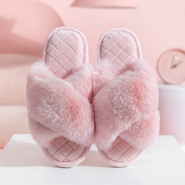 Plush couple footwear