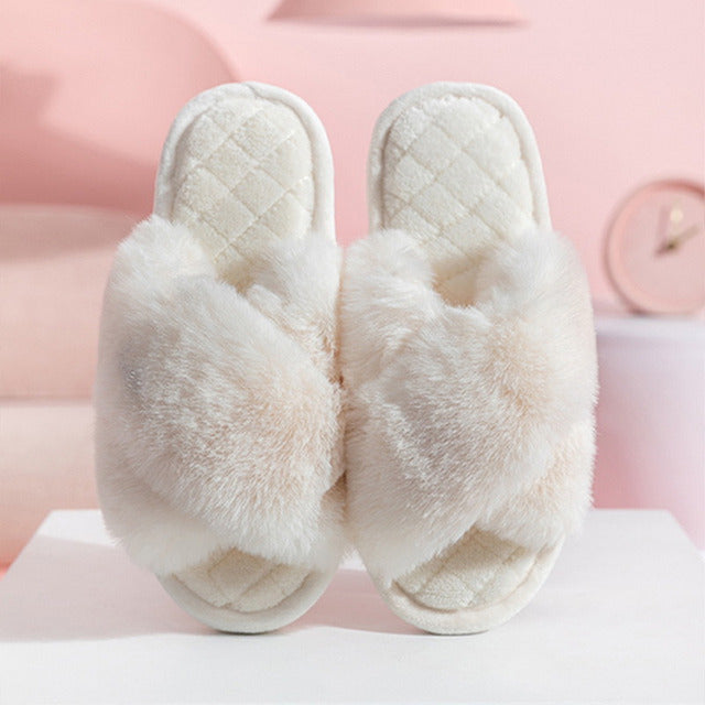 Plush couple footwear