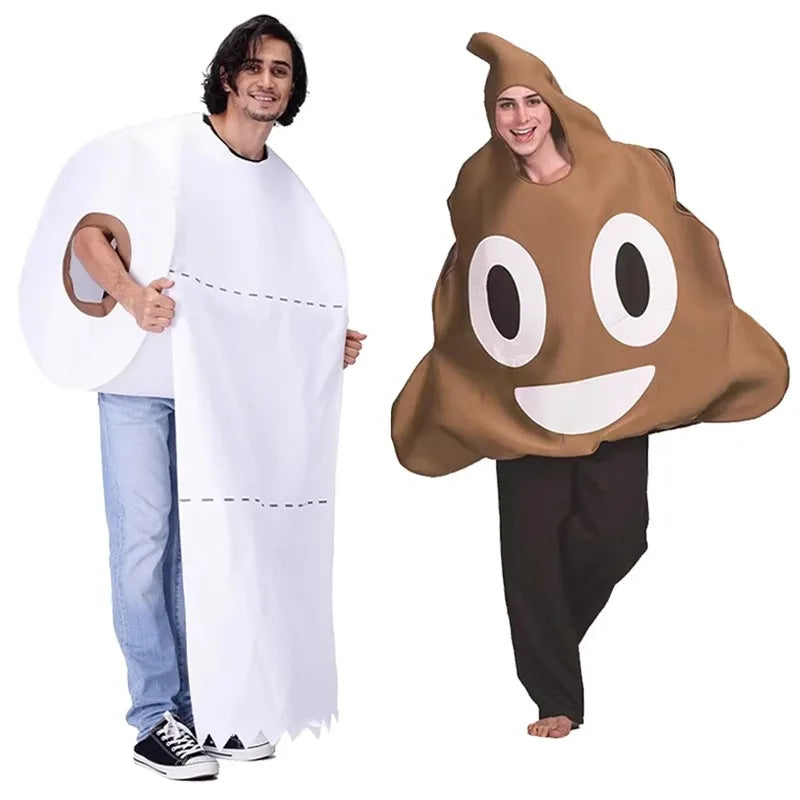 Poop and Toilet Paper Adult Couple Costume