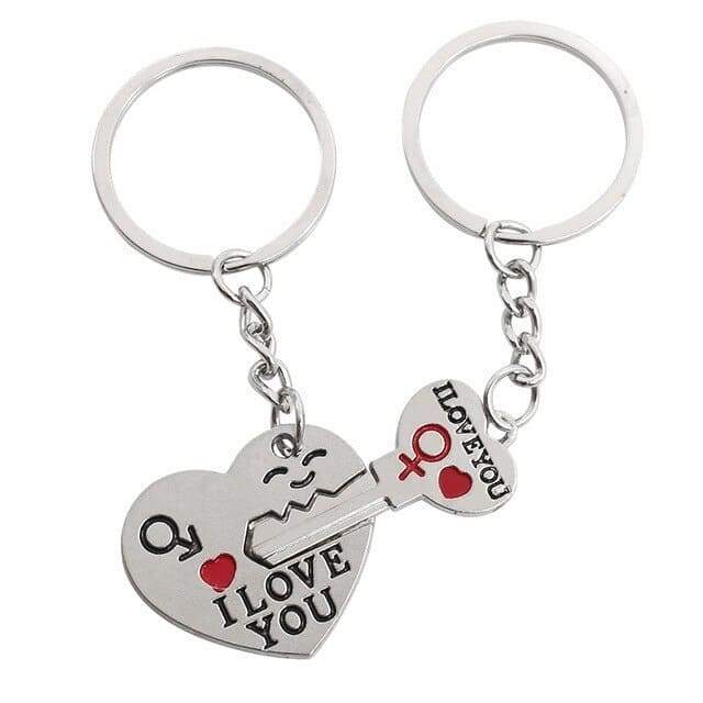 Heart and Key Keychain for Couples