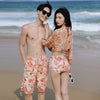 Printed matching swim suits for couples