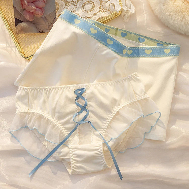Blue White Matching Underwear for Couples