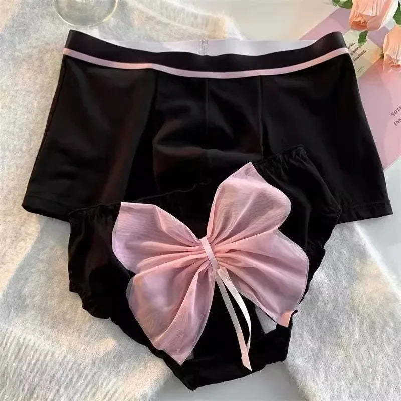 Black Pink Matching Couple Underwear