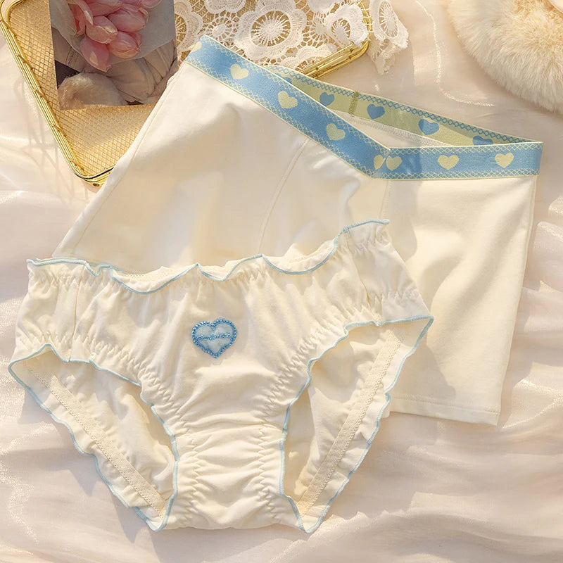 Blue White Matching Underwear for Couples