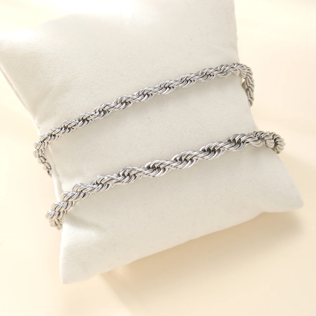 Silver Chain Bracelet for Couples