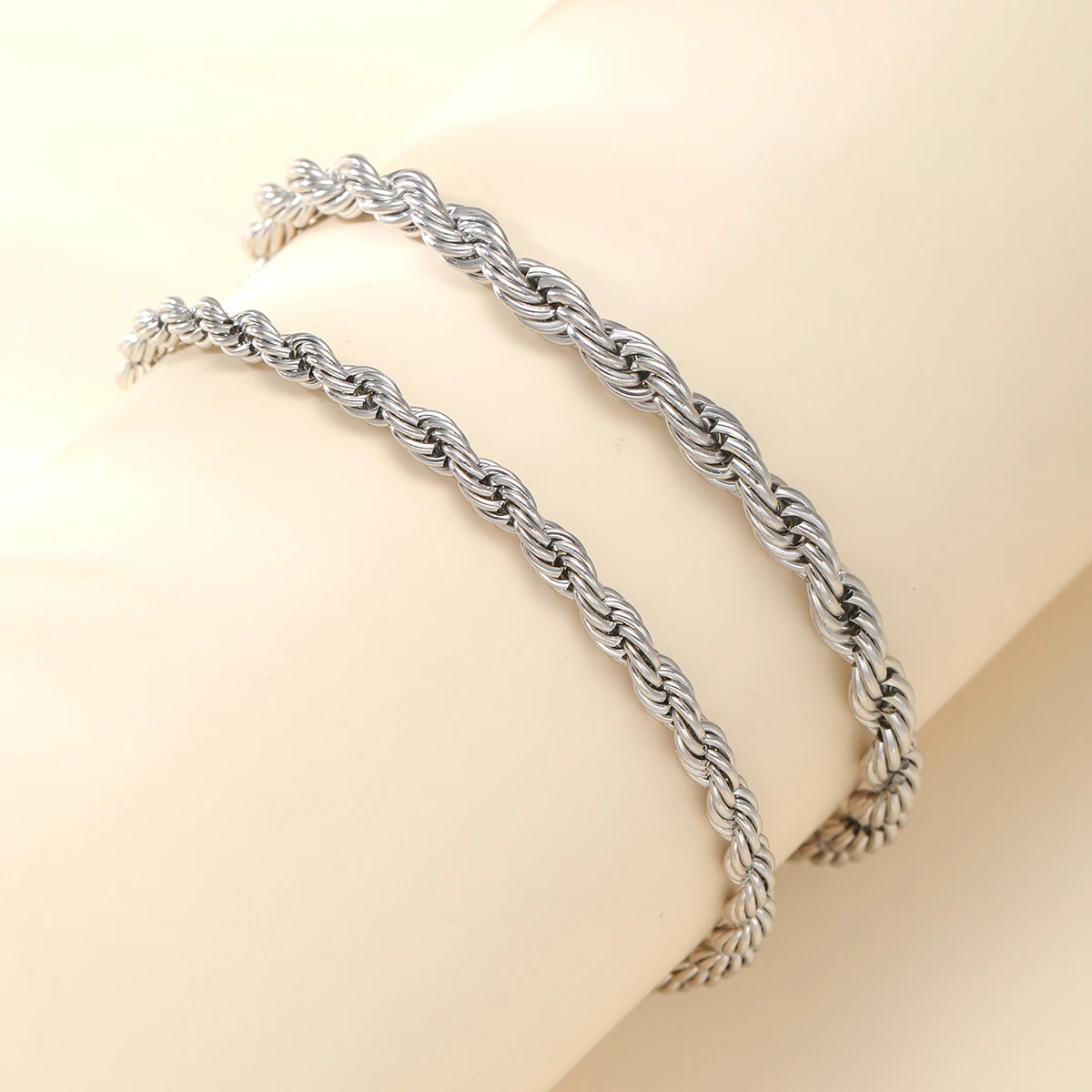 Silver Chain Bracelet for Couples