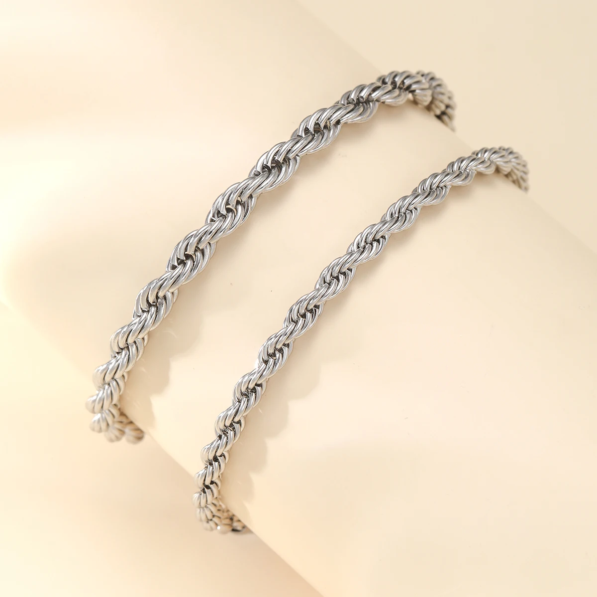 Silver Chain Bracelet for Couples