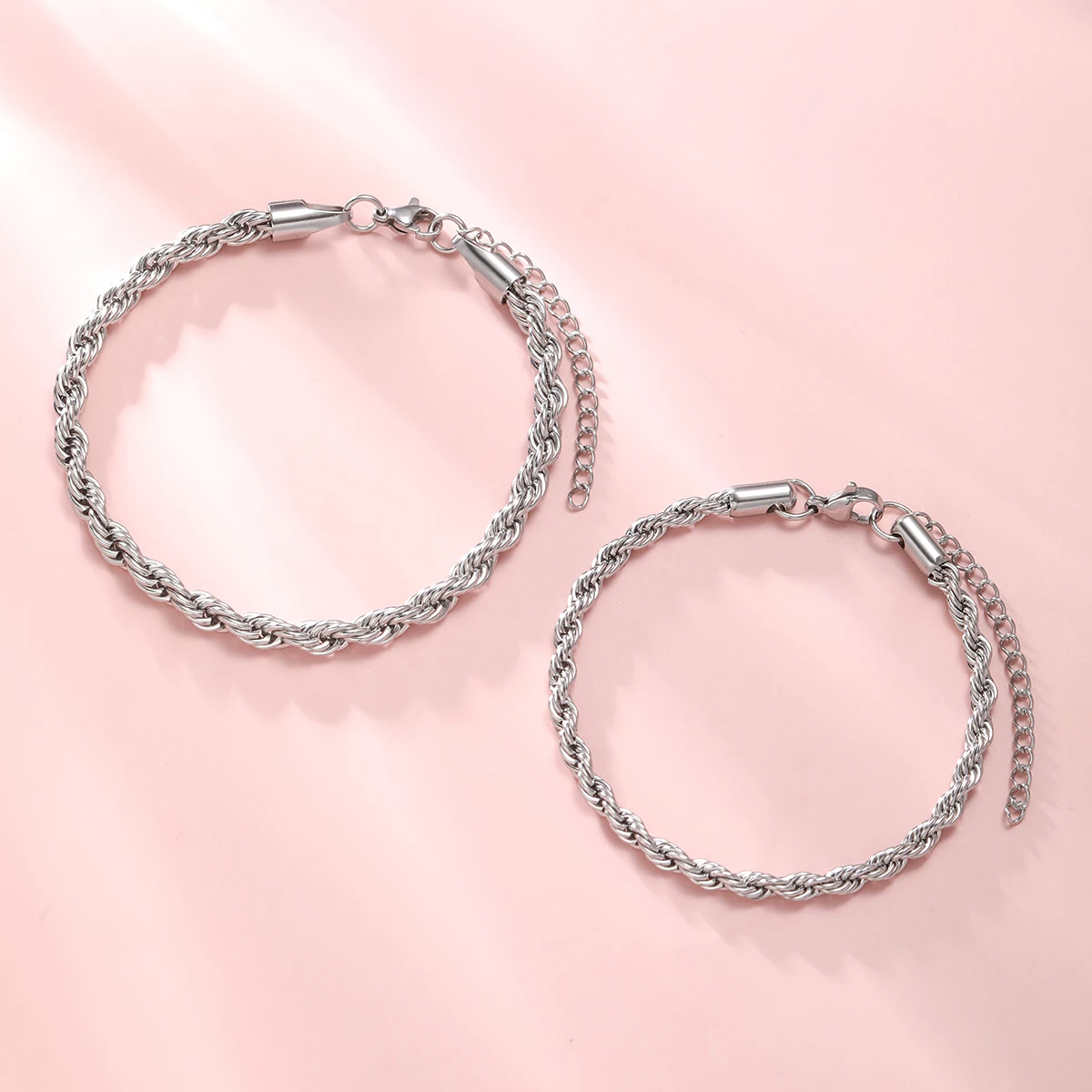Silver Chain Bracelet for Couples