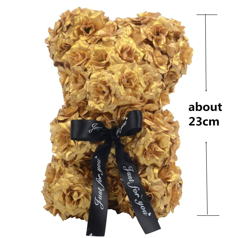 Silver Gold Flower Bear