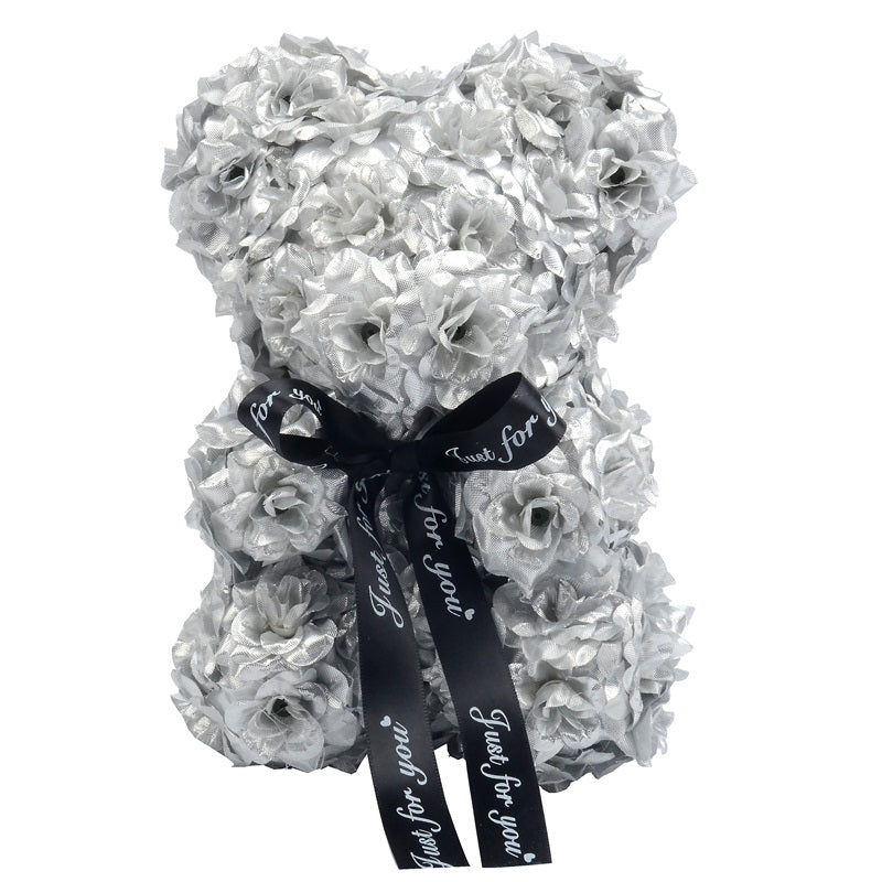 Silver Gold Flower Bear