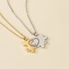 Silver &amp; gold puzzle couple necklace