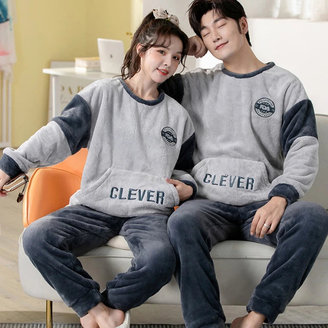 Simple Matching Couple Pajamas