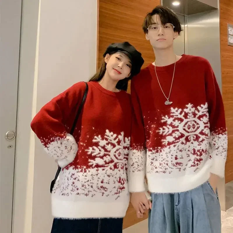 Snowflake Christmas Sweater for Couples