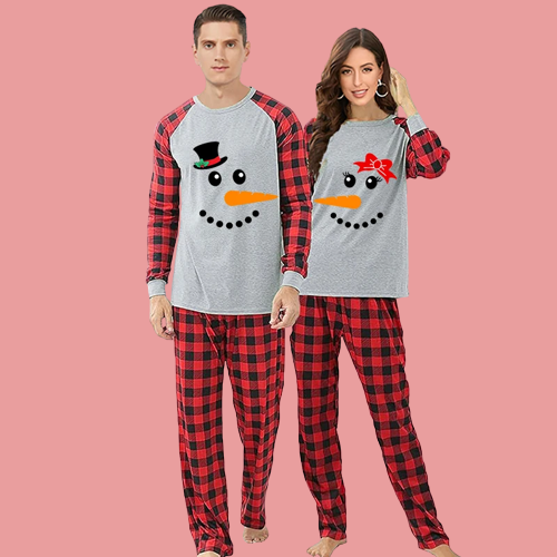 Snowman Christmas Pajamas for Couples