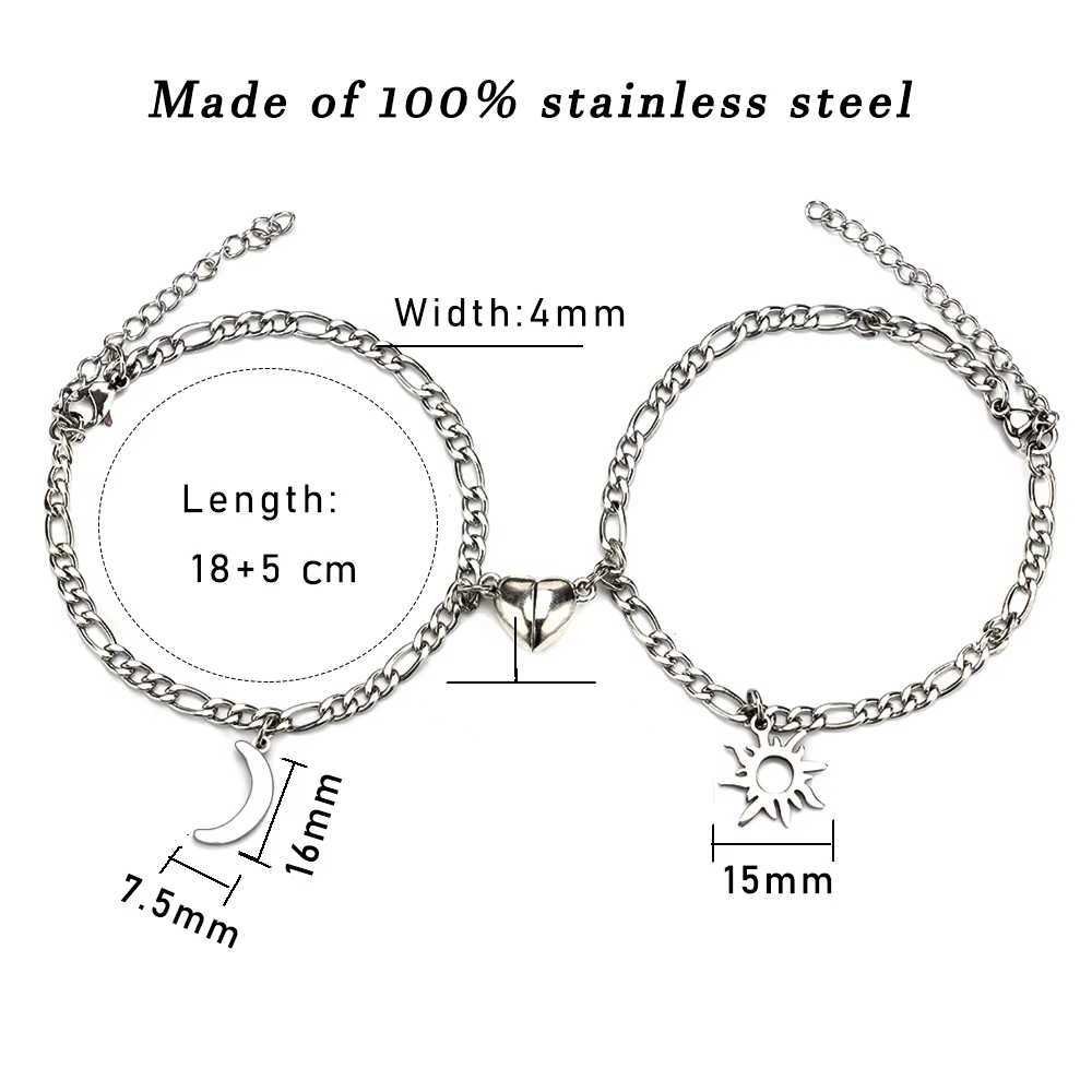 Sun and Moon Bracelet for Couples