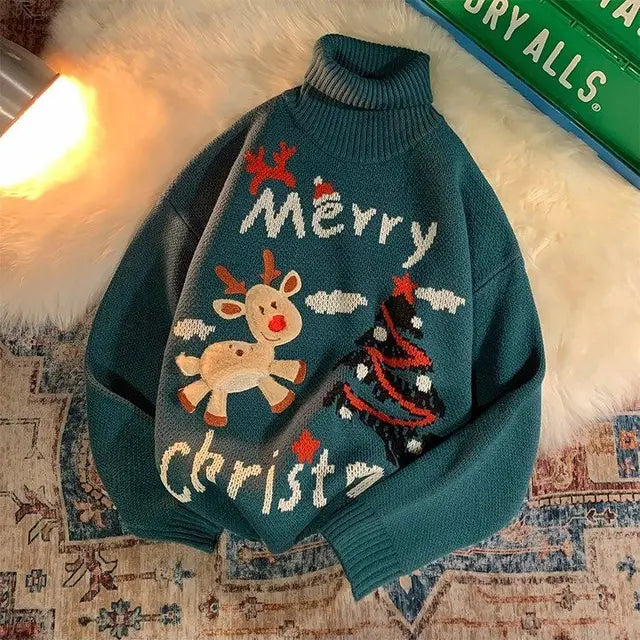 Ugly christmas sales sweater reindeer pooping