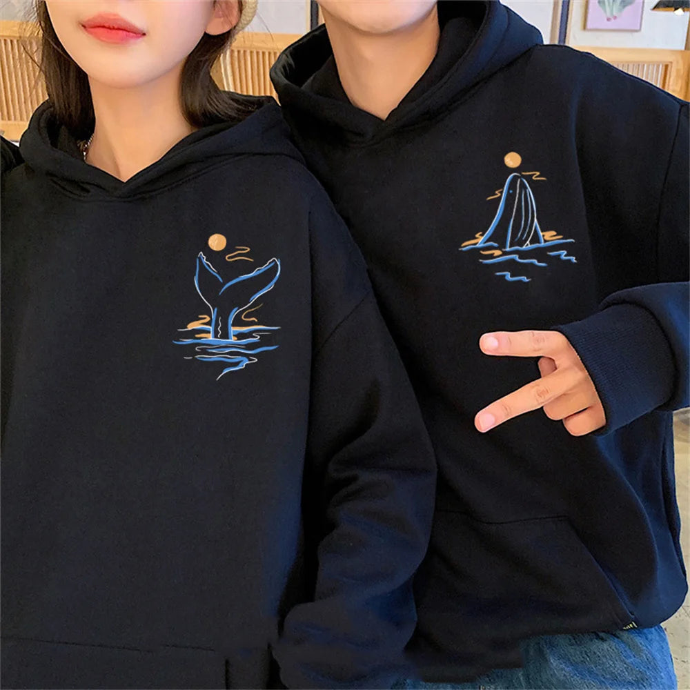 Whale Matching hoodies for Couples