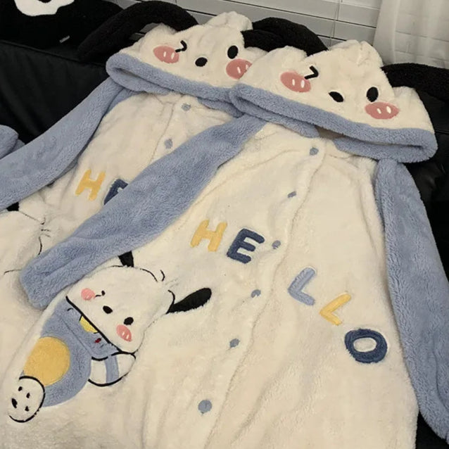 White Dog Couples Onesies