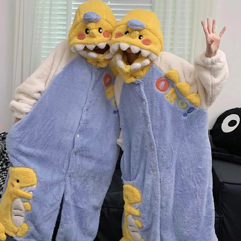 Yellow Dino Matching Onesies for Couples