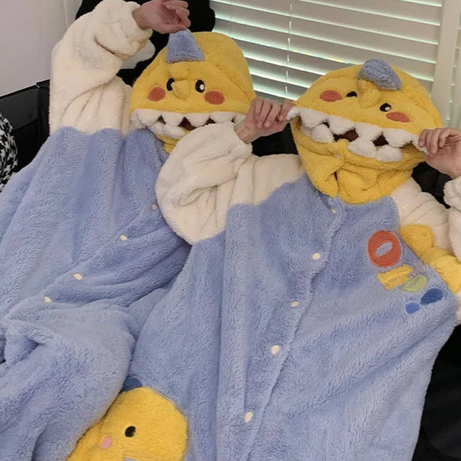 Yellow Dino Matching Onesies for Couples
