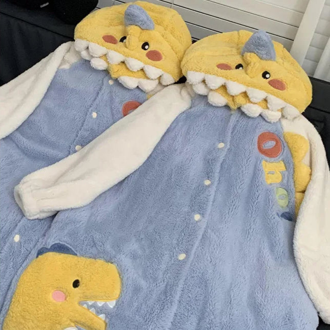 Yellow Dino Matching Onesies for Couples
