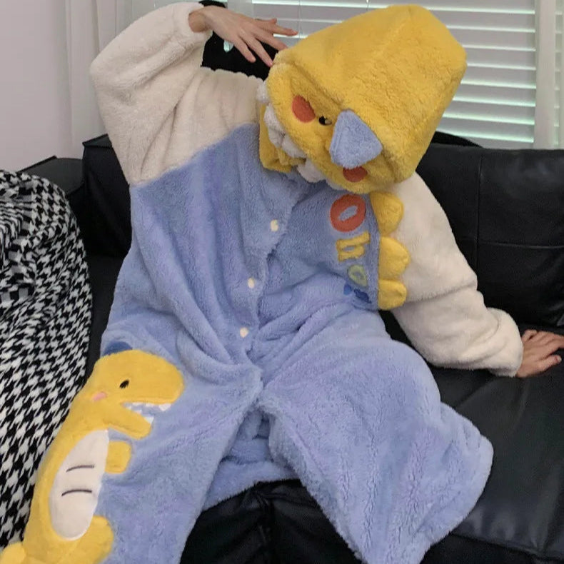 Yellow Dino Matching Onesies for Couples