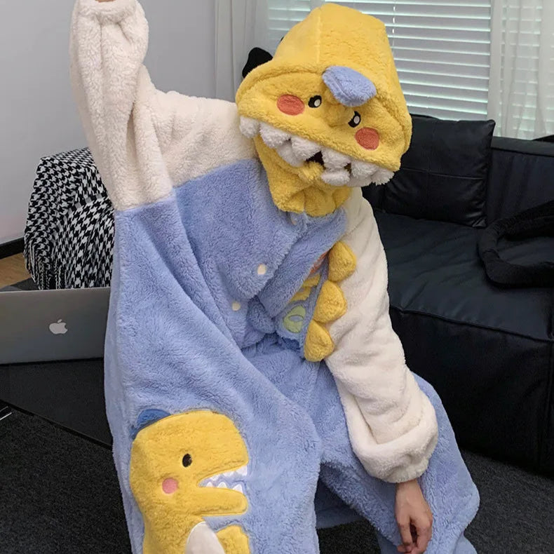 Yellow Dino Matching Onesies for Couples