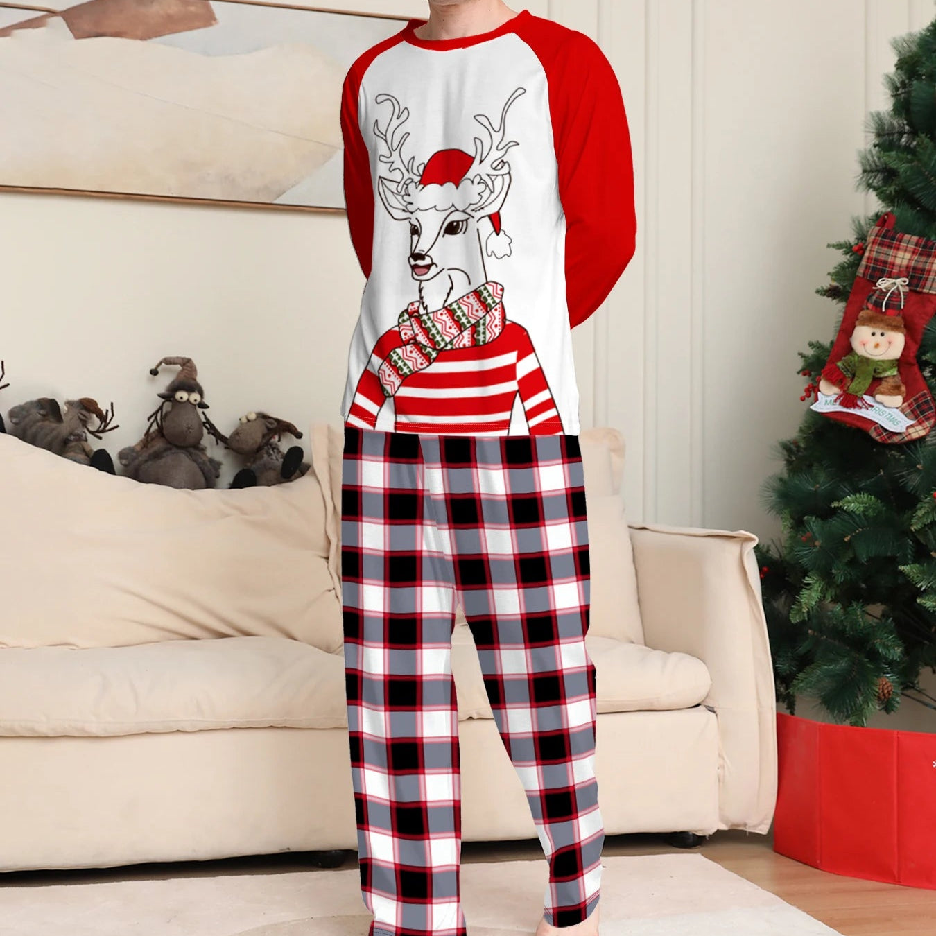Christmas Pajamas with Reindeer