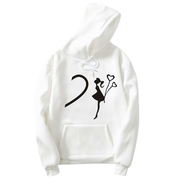 Couple hoodies kiss