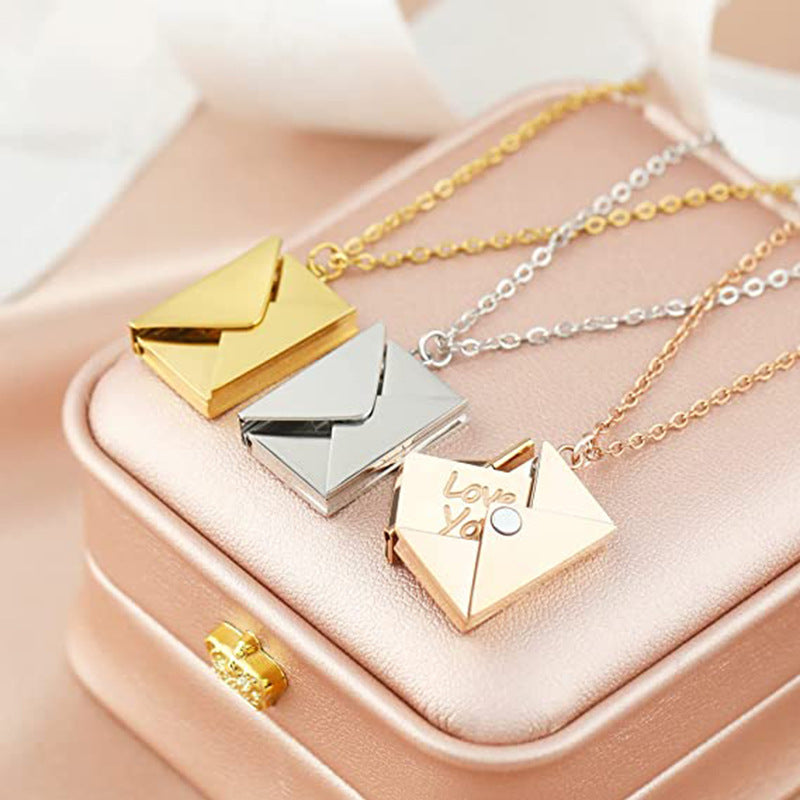 Envelope Necklace with Letter