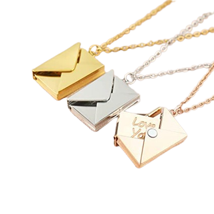 Envelope Necklace with Letter