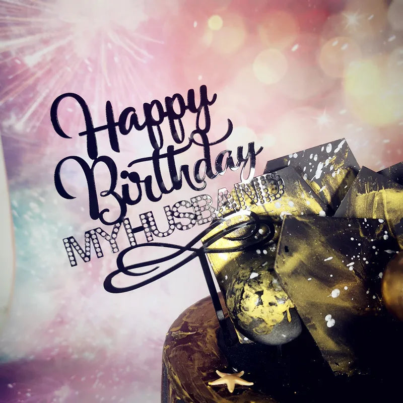 Happy Birthday Husband Cake Topper