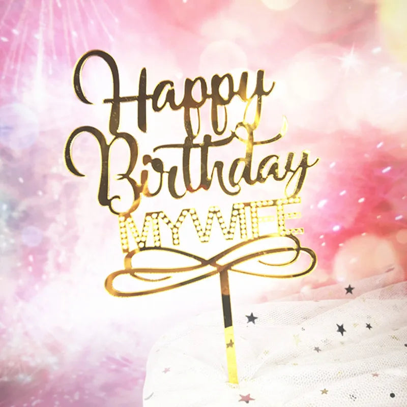 Happy Birthday Husband Cake Topper