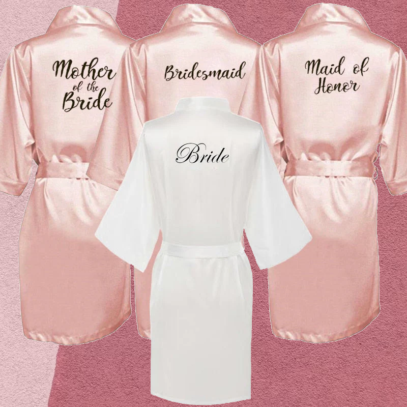 Bride and Bridesmaid Satin Robes