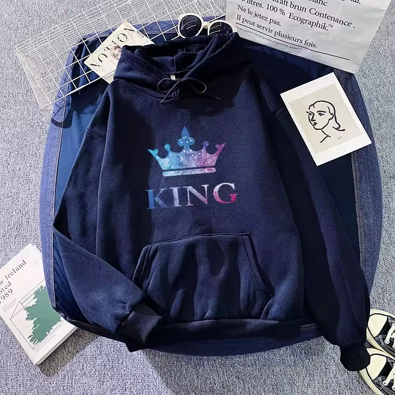 King Queen Hoodies for Couples