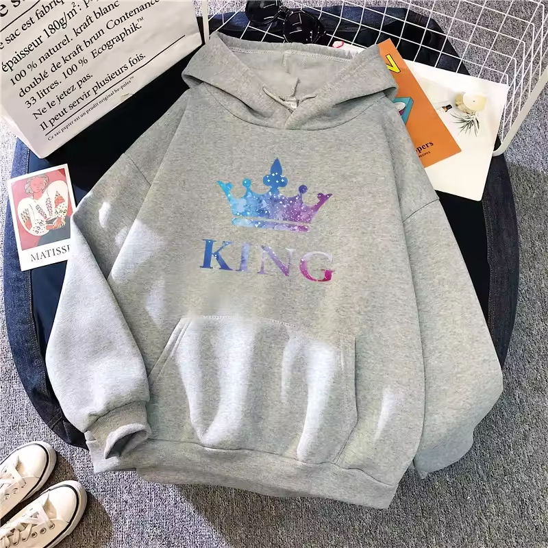 King Queen Hoodies for Couples