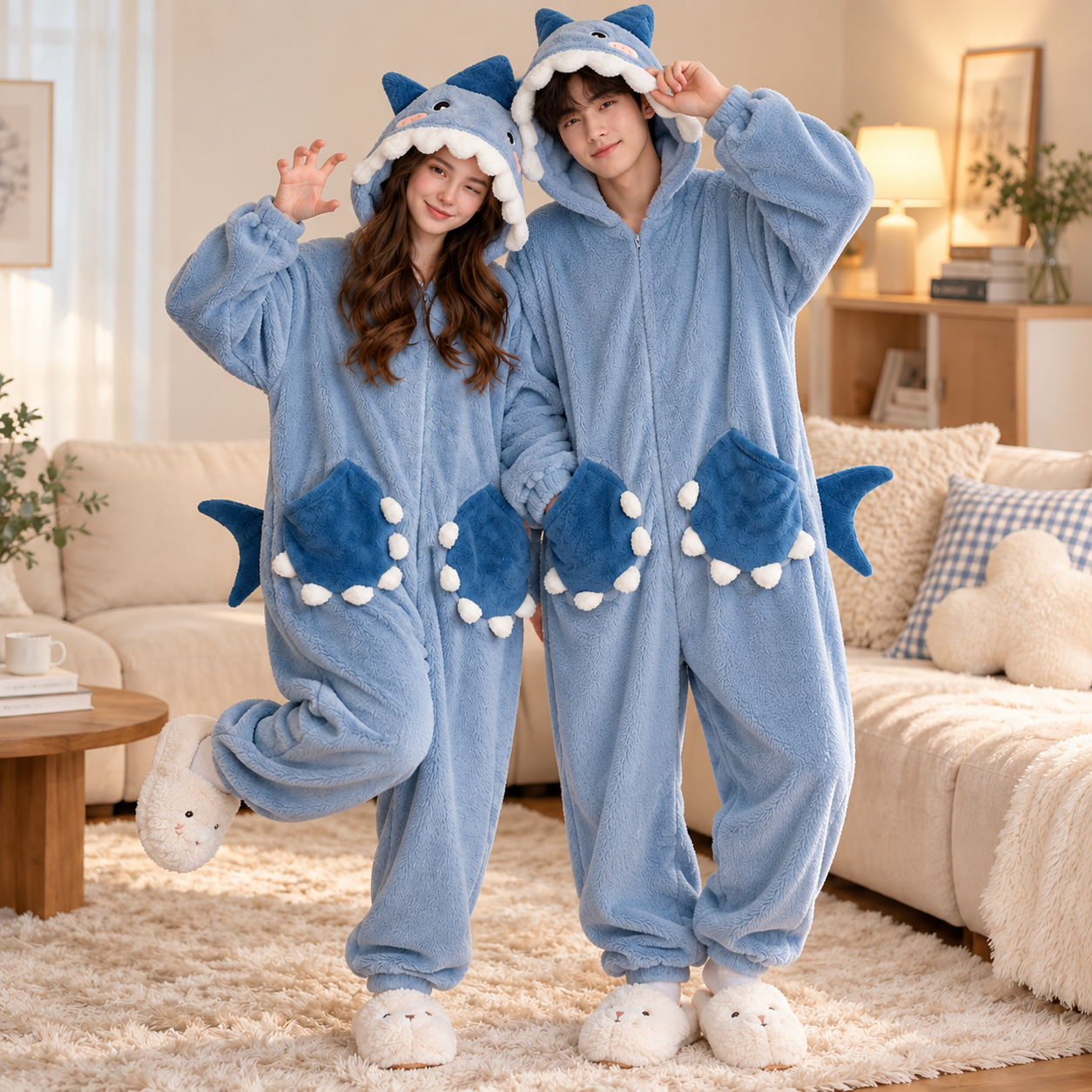 Shark couple onesies