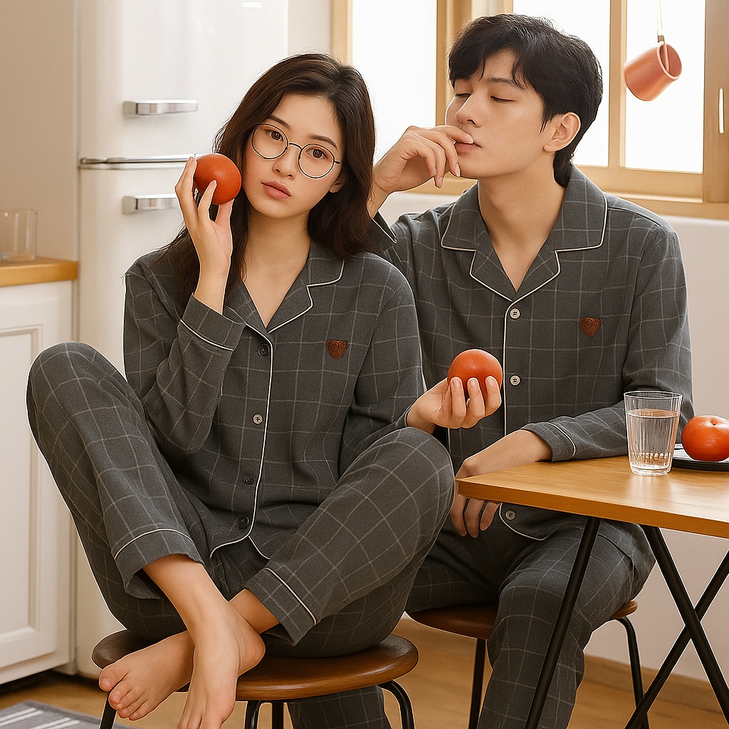 Gray Couple Pajamas