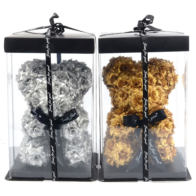 Silver Gold Flower Bear