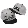 Gray king and queen baseball caps