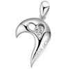 Silver Half Heart Necklace for Couples