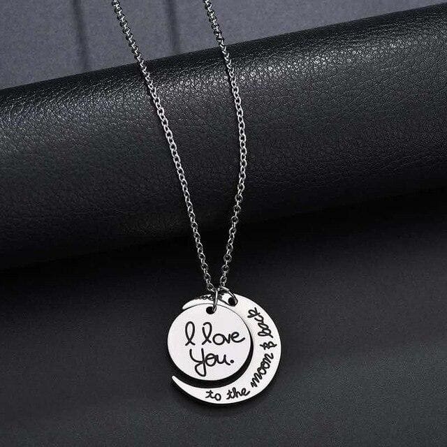 I Love You to the Moon and Back Couples Necklace