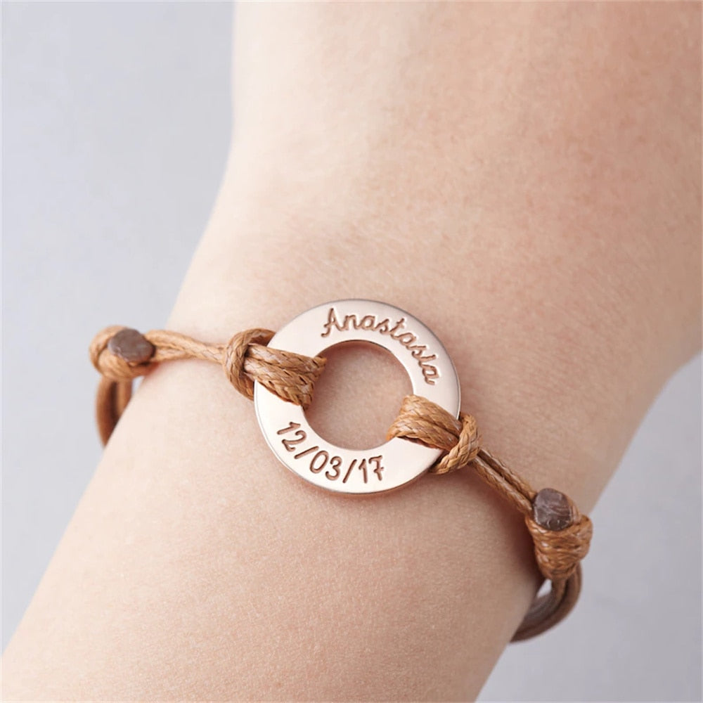 Engraved bracelets for couples