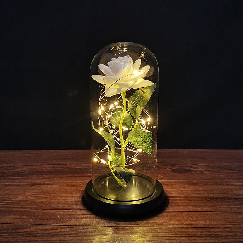 Eternal rose in glass