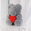 Gray Rose Teddy Bear